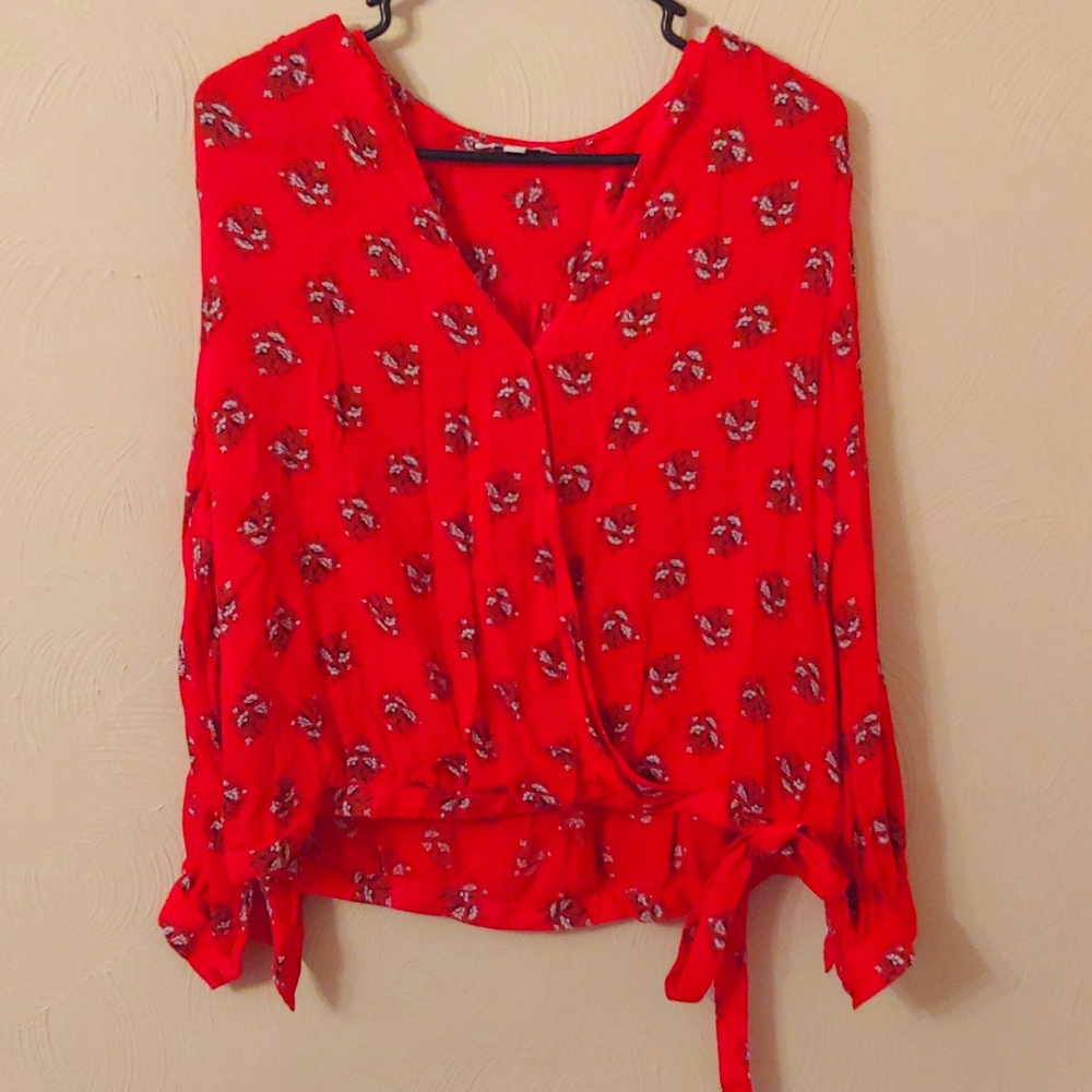 Lucky Brand Large, Red floral blouse